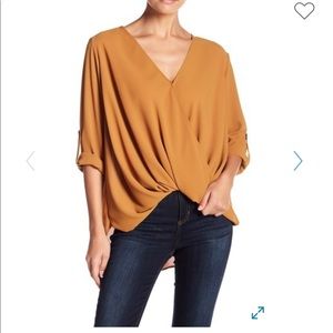 High Low blouse in Spice (brown)